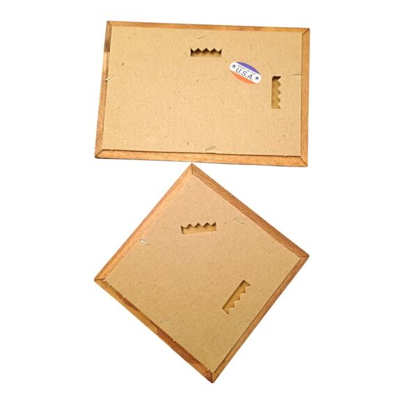 Home Interior Vintage 1970's Wooden Framed Set If 2 Mirrors New In Box USA Made - Picture 3 of 8